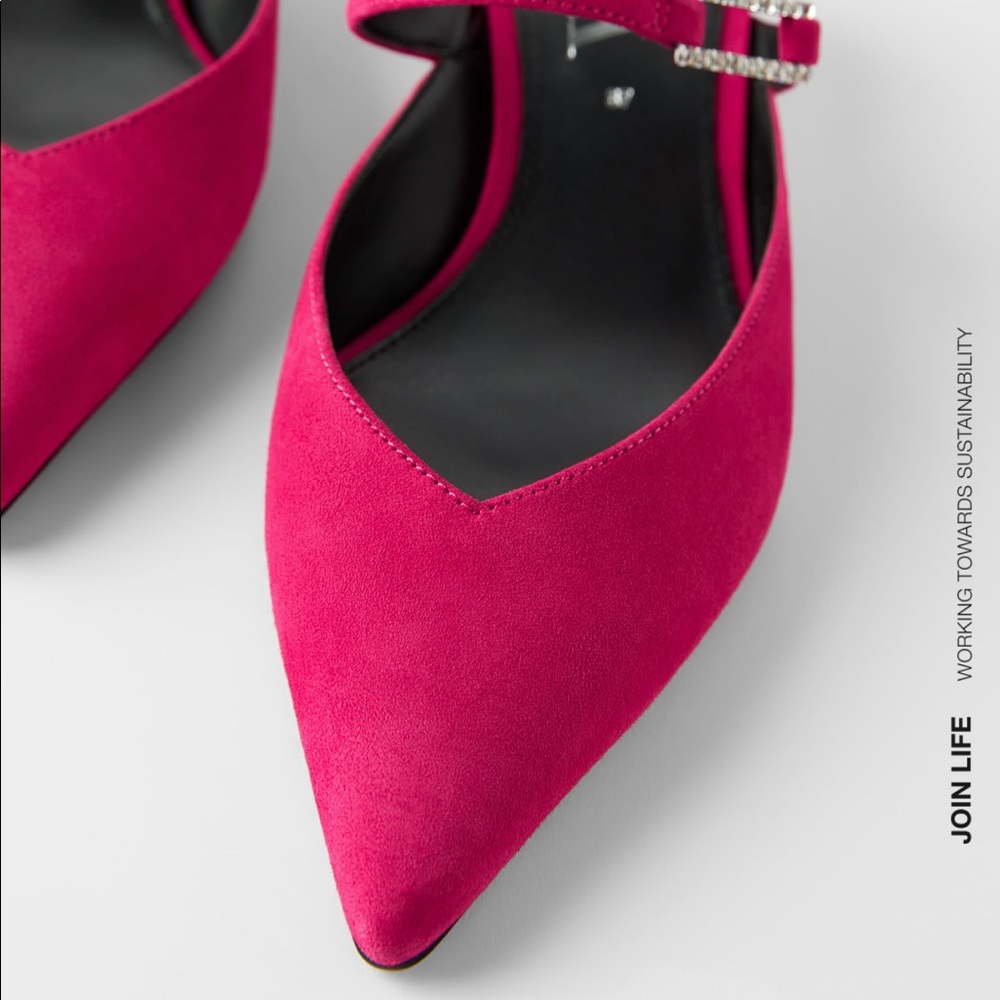 Zara suede mule with bejeweled buckle - Picture 4 of 7